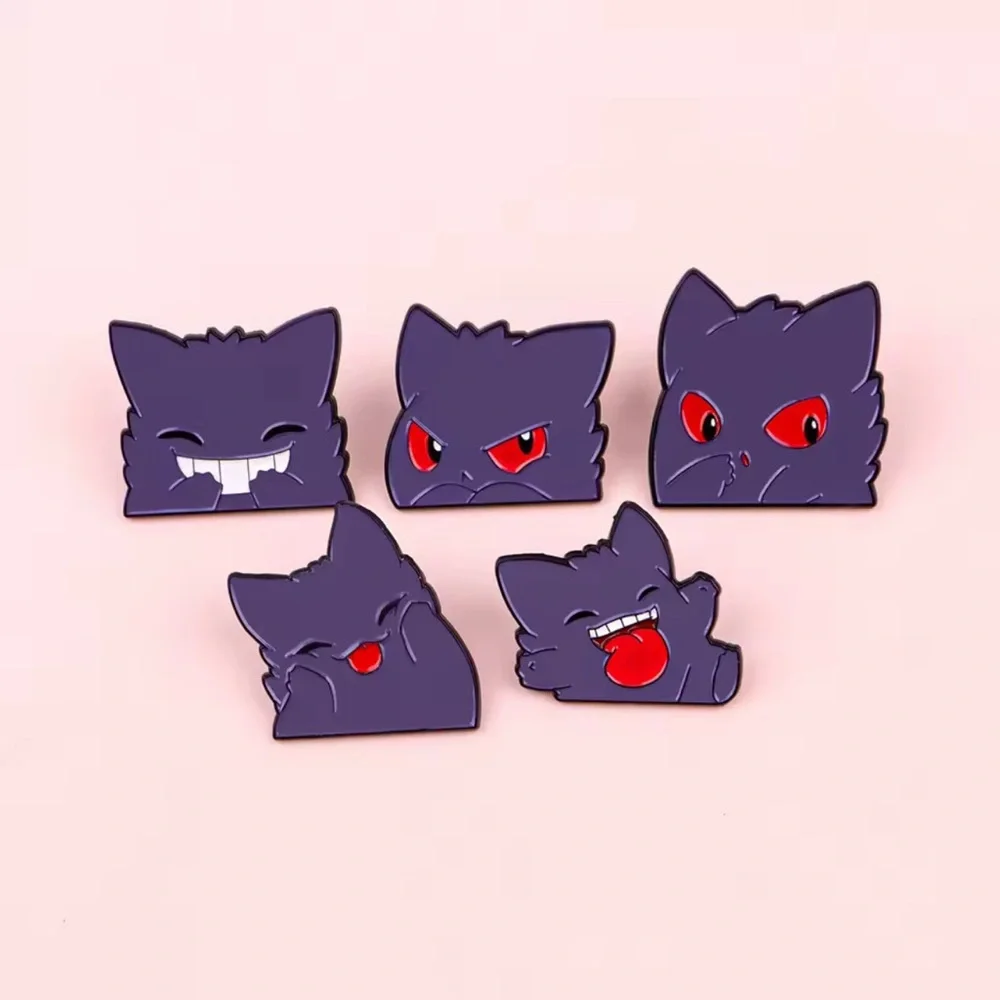 Pokemon Pin Set Of 5 Gengar Kawaii Brooch Fashion Lapel Badge Jewelry Gift